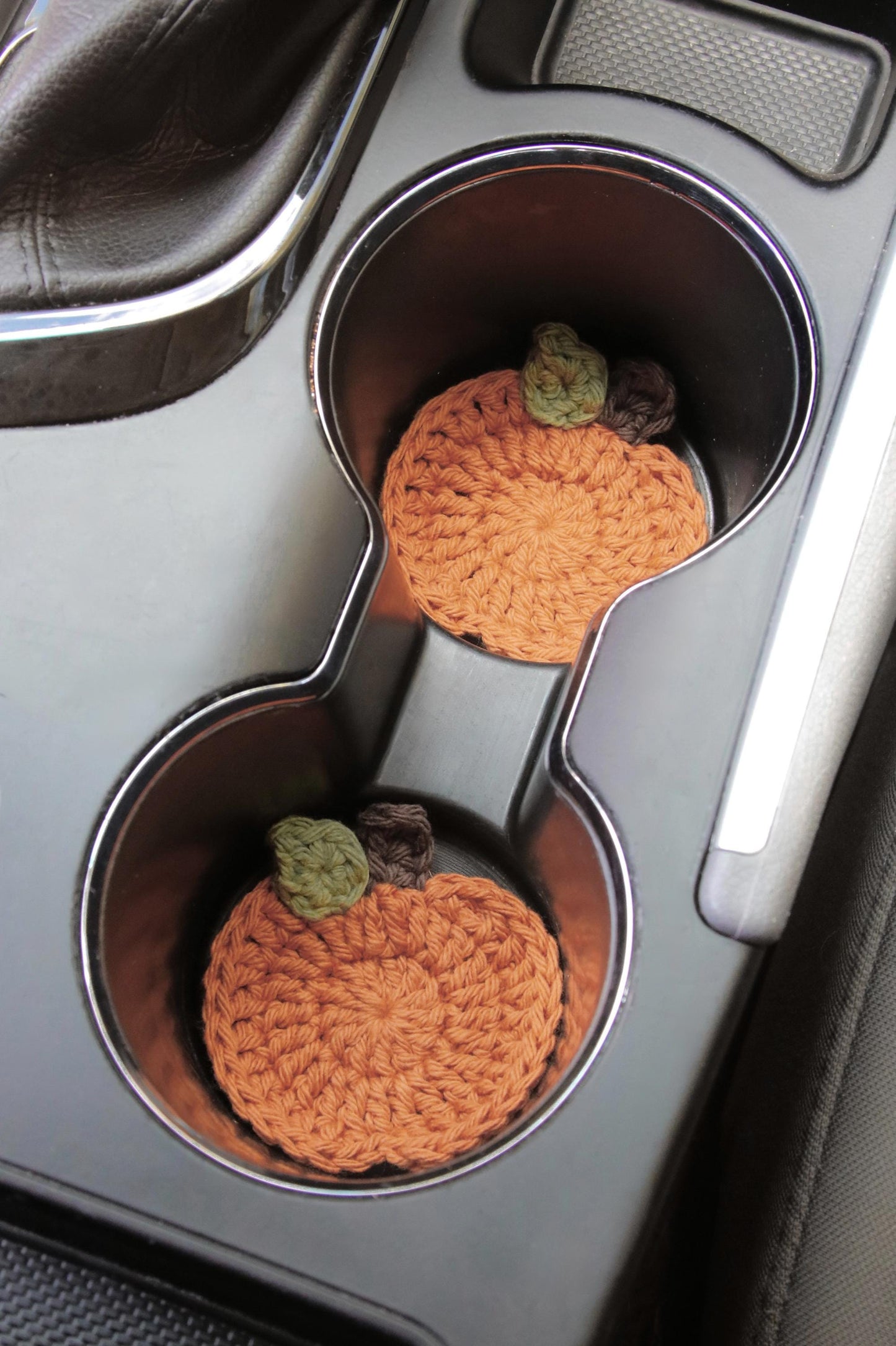 Crochet Pumpkin Car Coasters